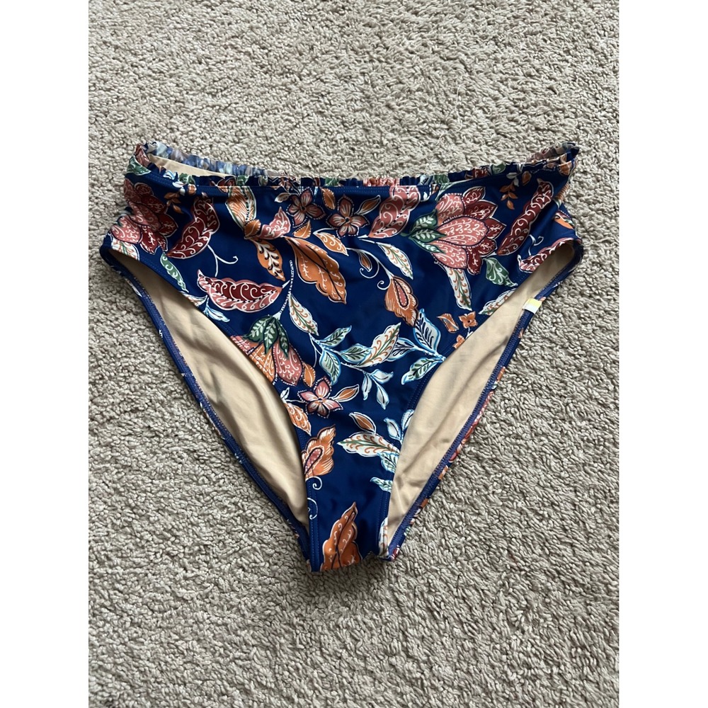 Summersalt The Mini-Ruffle High Leg High Rise Bikini Bottom - Blue Caribbean 12‎